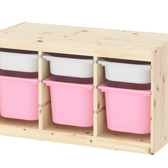 IKEA Storage & Organization Ikea Trofast Bins 3 Pink 3 White Poshmark